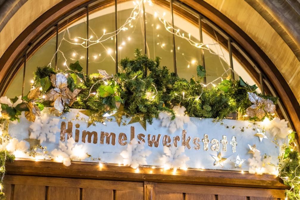 Der Eingang zur Himmelswerkstatt im Neuen Rathaus