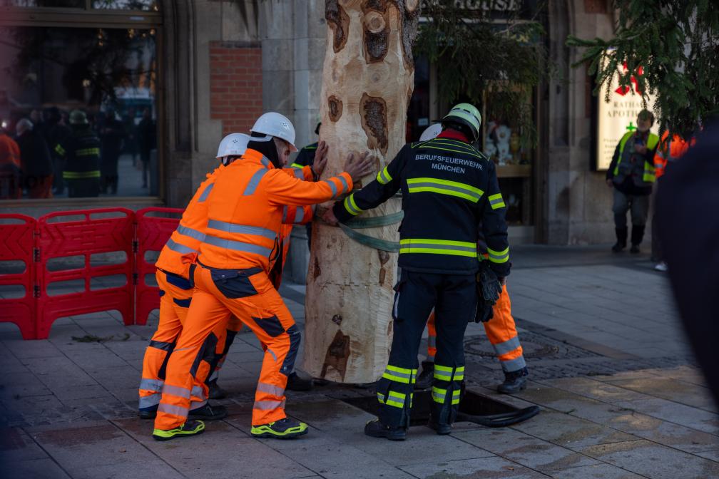 ... um dort von Mitarbeitern fest verkeilt zu werden.