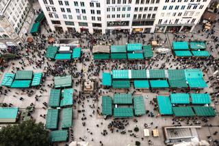 Blick auf dem Stände vom Rathausturm 