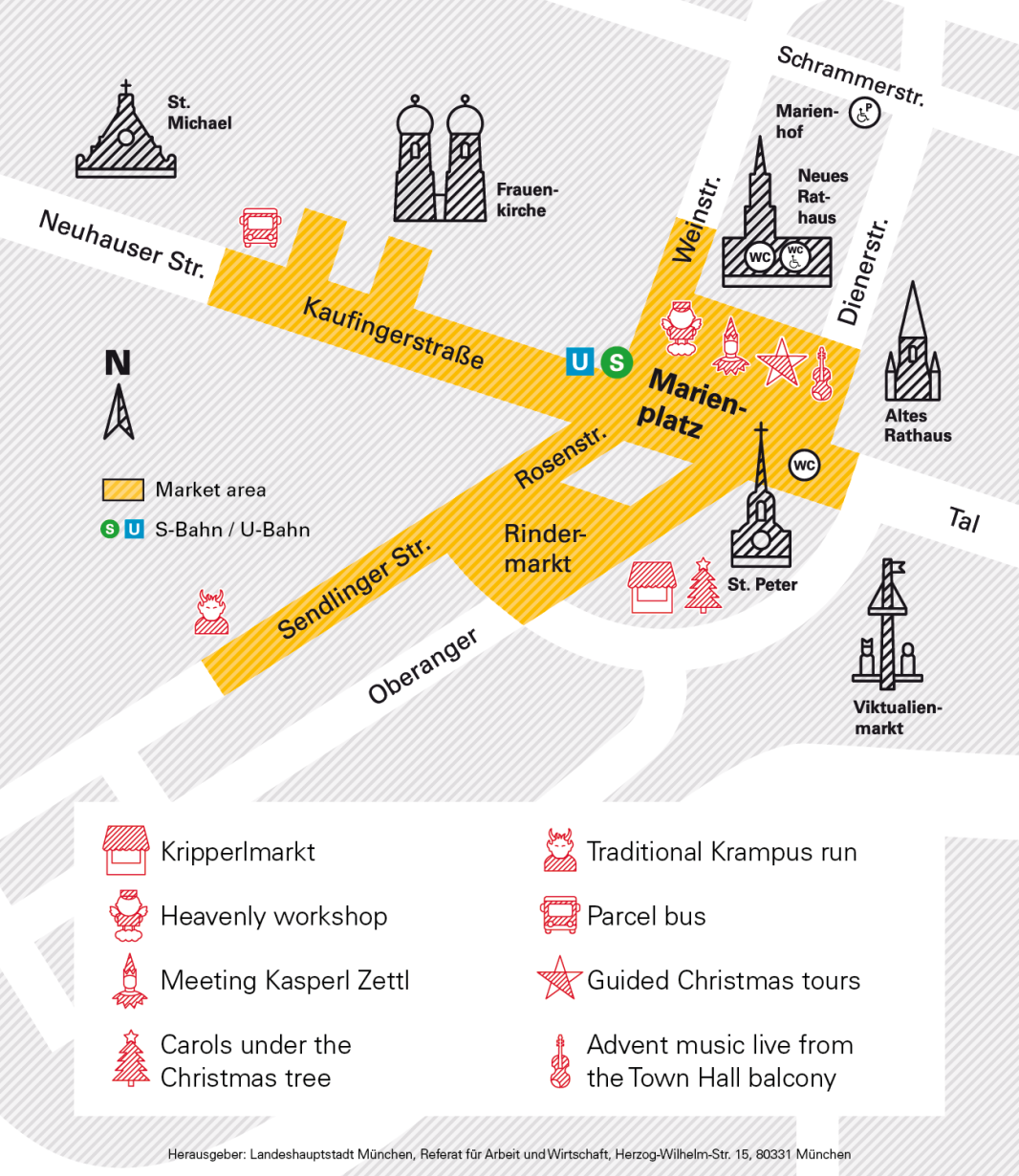 Map of the Christmas Market in Munich