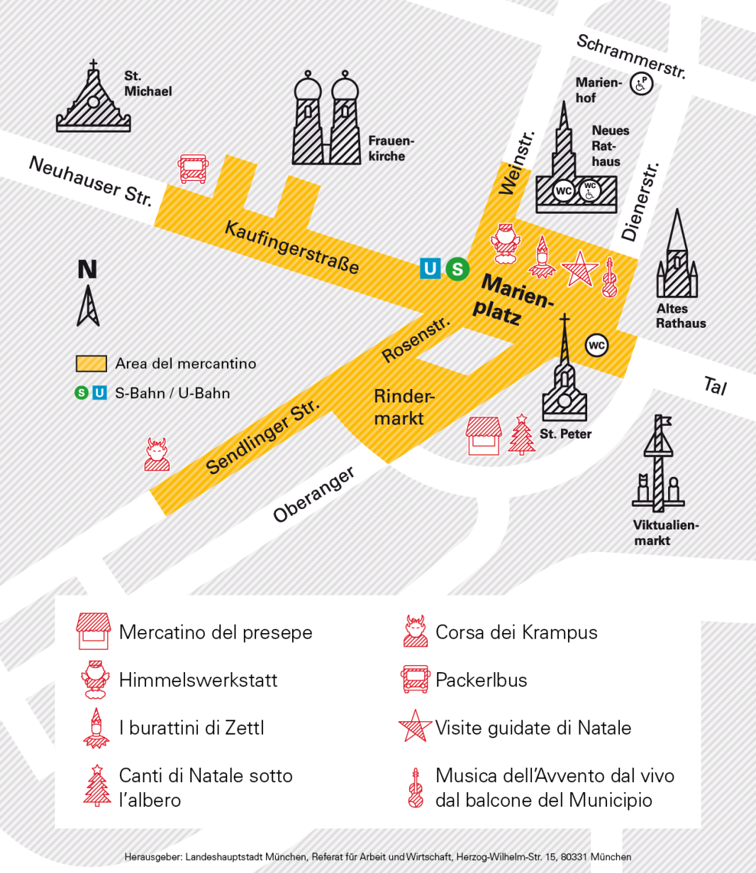 Mappa del Mercatino di Natale di Monaco
